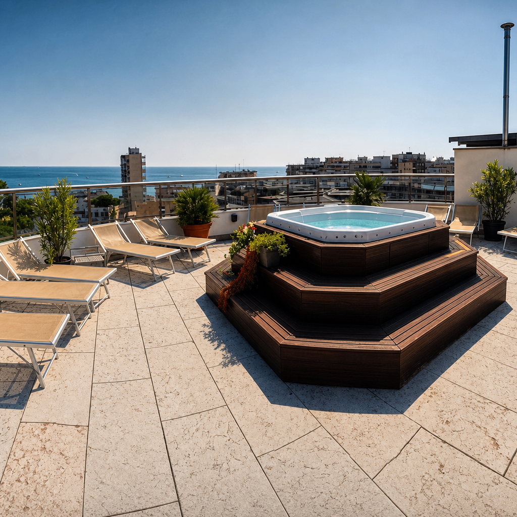 Vista panoramica di Jesolo dalla terrazza dell'hotel