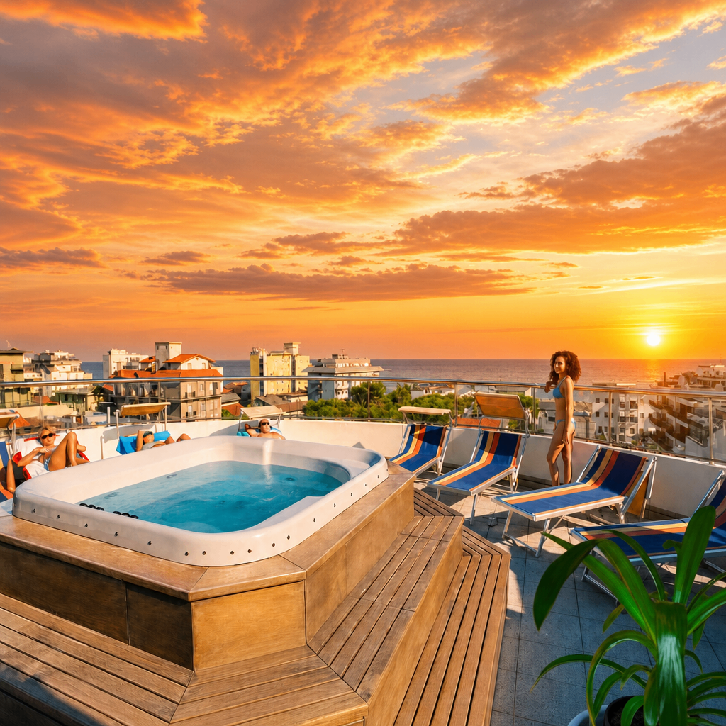 Terrazza panoramica al tramonto