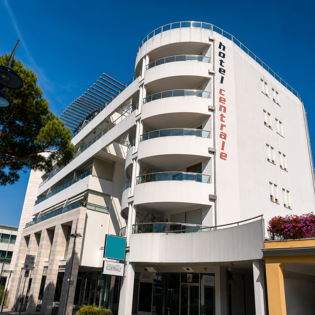 Facciata dell'Hotel Centrale Jesolo