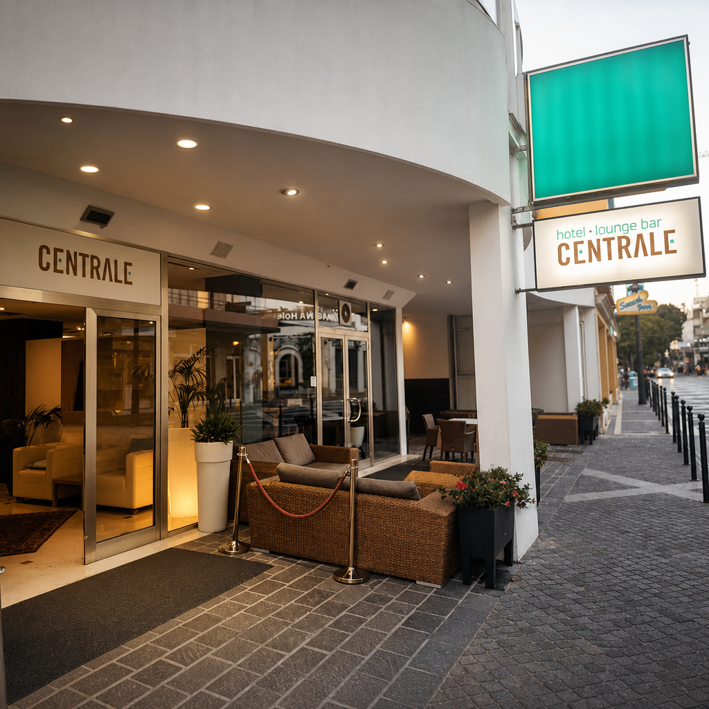 Ingresso serale dell'Hotel Centrale Jesolo